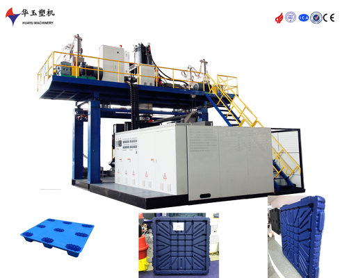 Huayu 2layers Double Side Plastic Pallet Blow Moulding Machine Voltage Disesuaikan MOOG 200point Parison Control